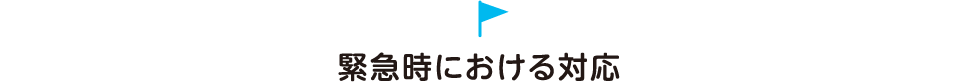 緊急時における対応